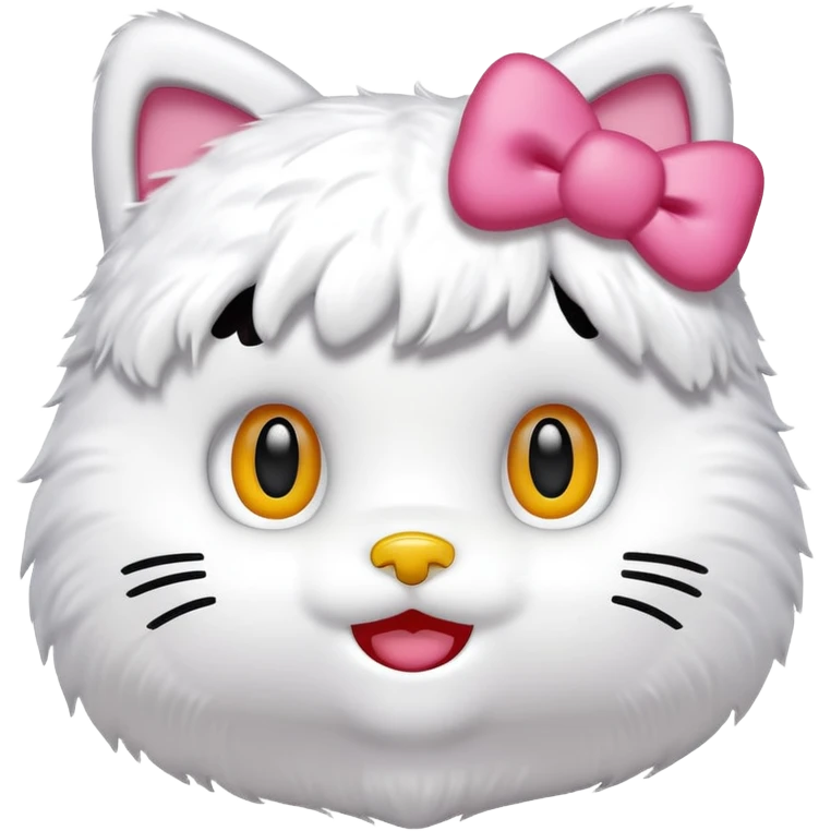 Genera esta emojis 🤍 con un hello Kitty en el medio emoji