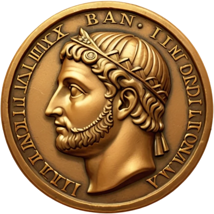 An emoji of an ancient Roman coin with an emperor's profile. emoji