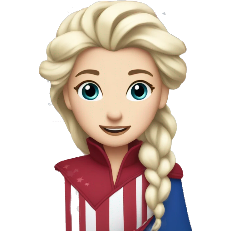 elsa rolling around in an american flag emoji