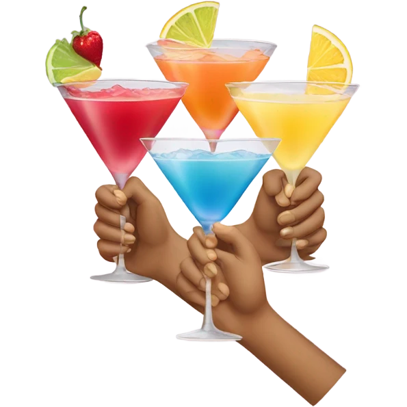 Three cocktails in hands emoji