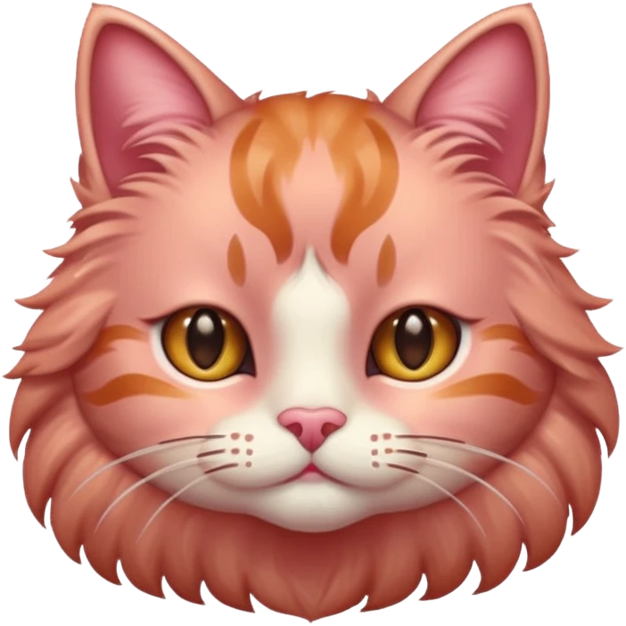 Rose gold cat with fluffy face  emoji