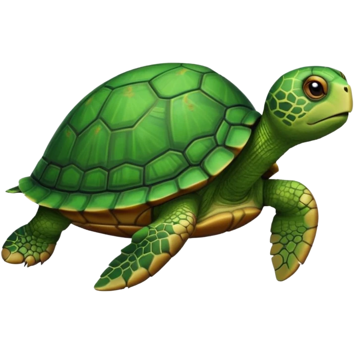 turtle moving forward, calm emoji