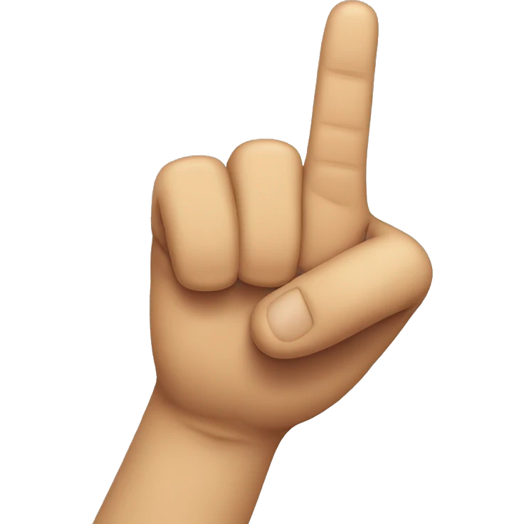 Flipping the bird but the middle finger is only half as long emoji