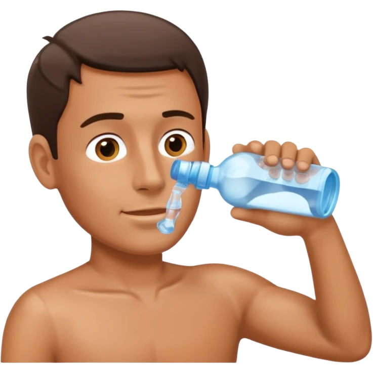 man drinking water from a bottle emoji