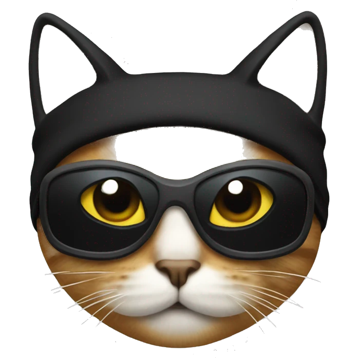 Cat with a black ski mask  emoji