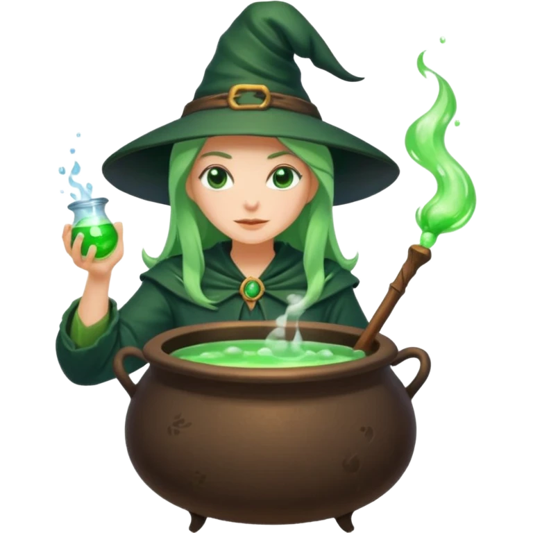 green witch cooking potion emoji