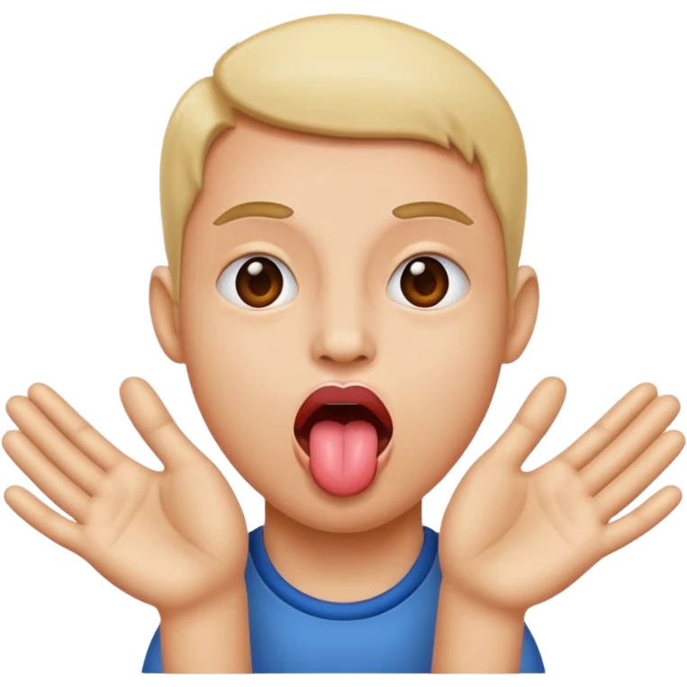 tongue out with two hands emoji