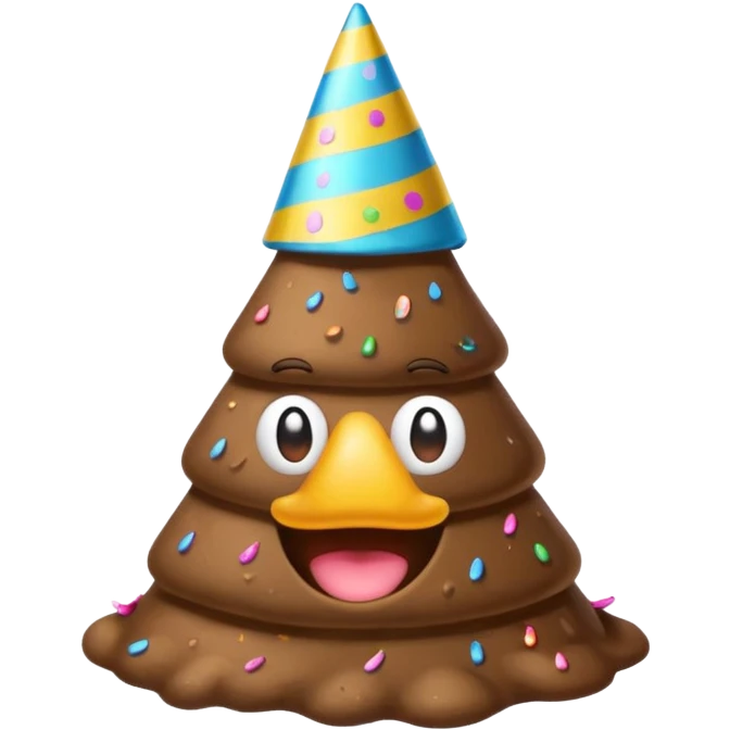Poop with party hat emoji