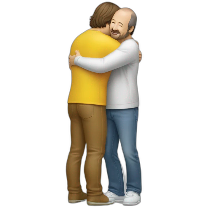 marc newson giving a hug to Jony ive emoji
