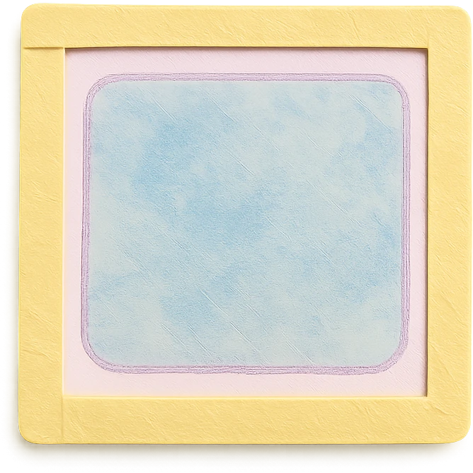 soft pastel hand-sketched outline frame with watercolor background, with a pastel blue background emoji