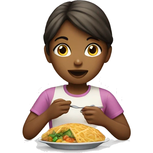 Girl eating emoji