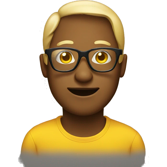 Yellow emoji wearing glasses  emoji