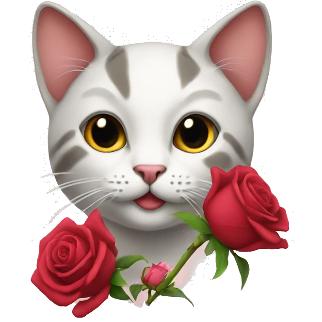 Cat with rose emoji