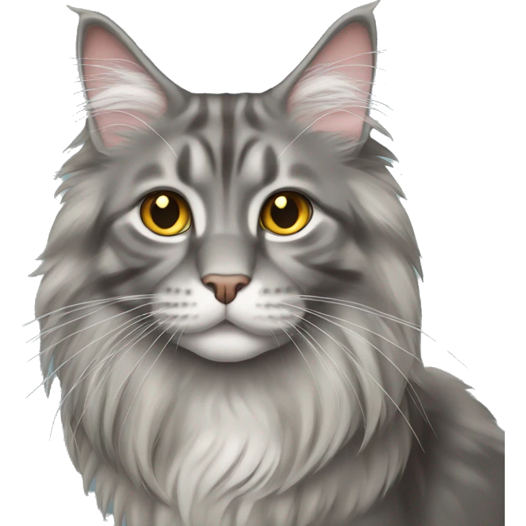 Grey Maine coon cat emoji