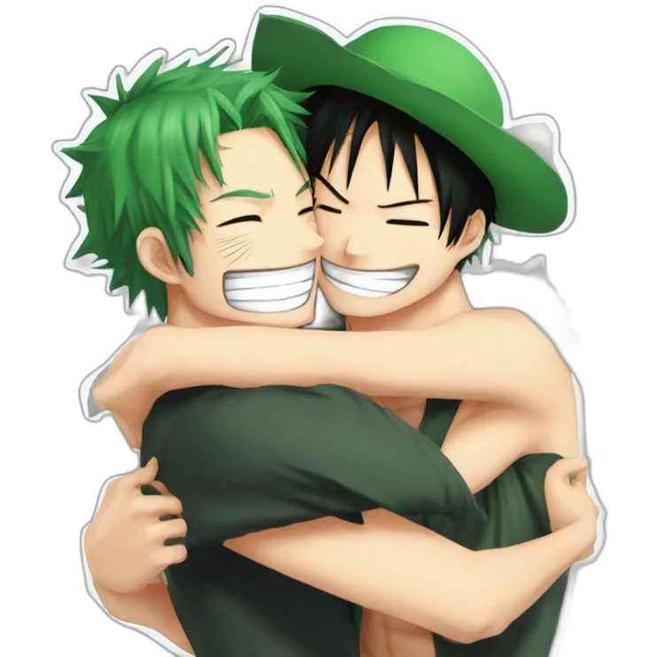 Zoro Hug Luffy emoji