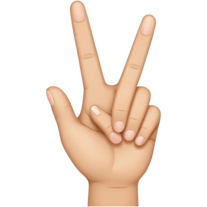 Finger peace sign but fingers together emoji