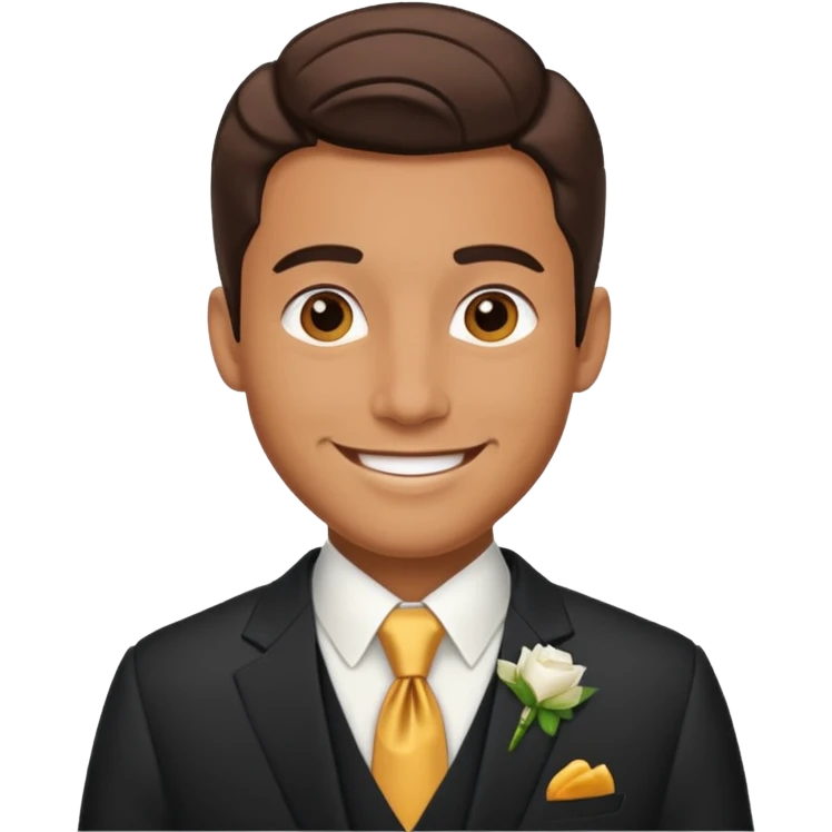 American groom, traditional, culture of american, smiley on face. emoji