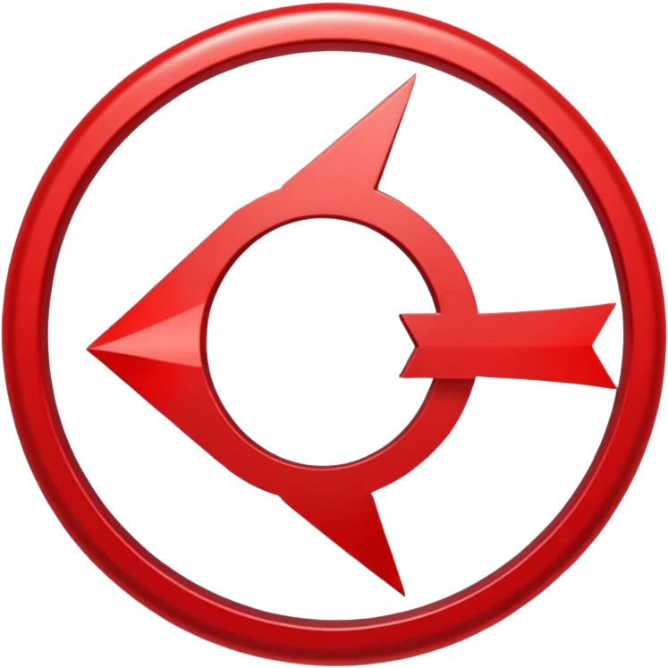 Red hollow circle with a tilted arrow going through it emoji