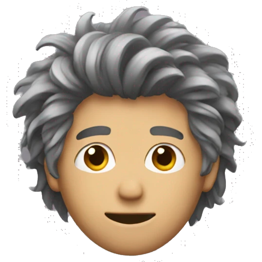 A guy with messy hair emoji
