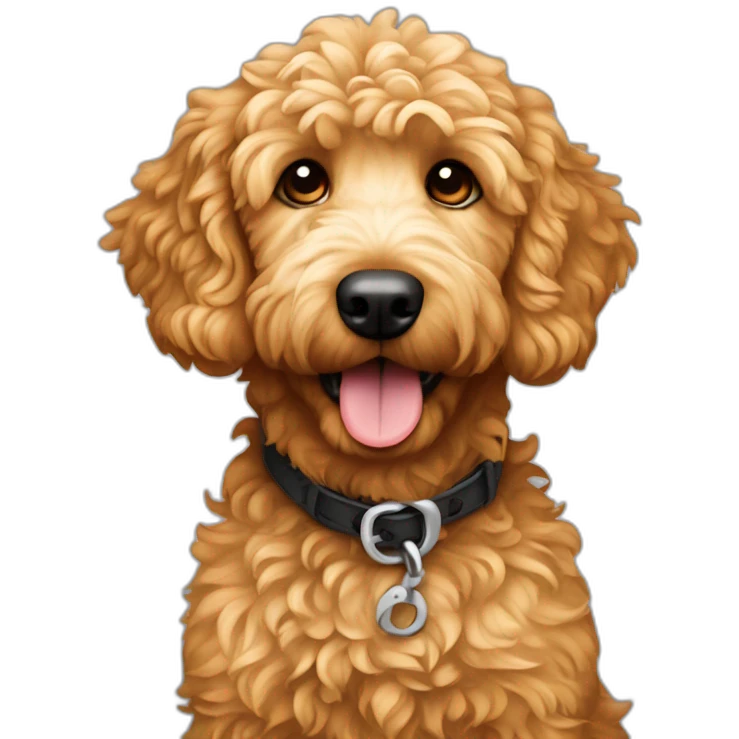 Sassy curly Apricot golden doodle dog emoji