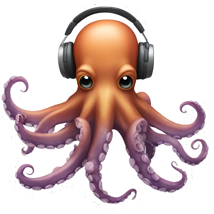 Octopus with headphones on emoji