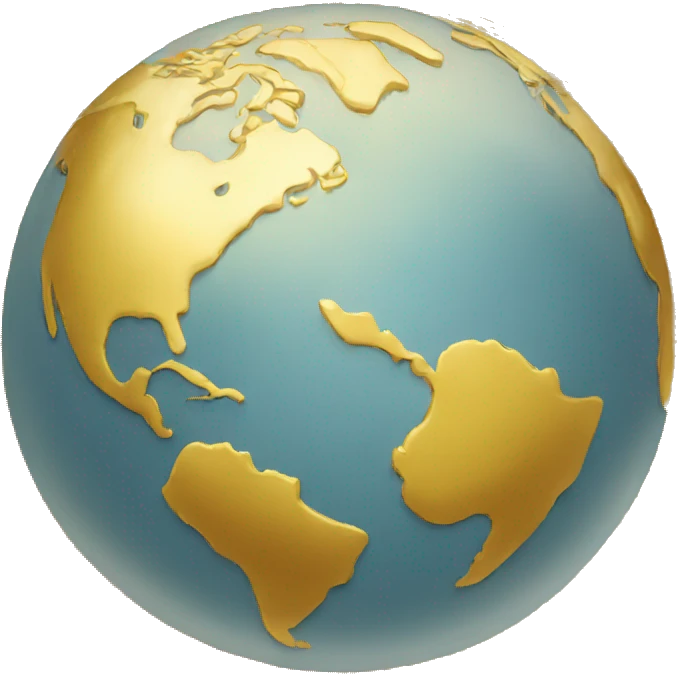 Golden full size globe world emoji