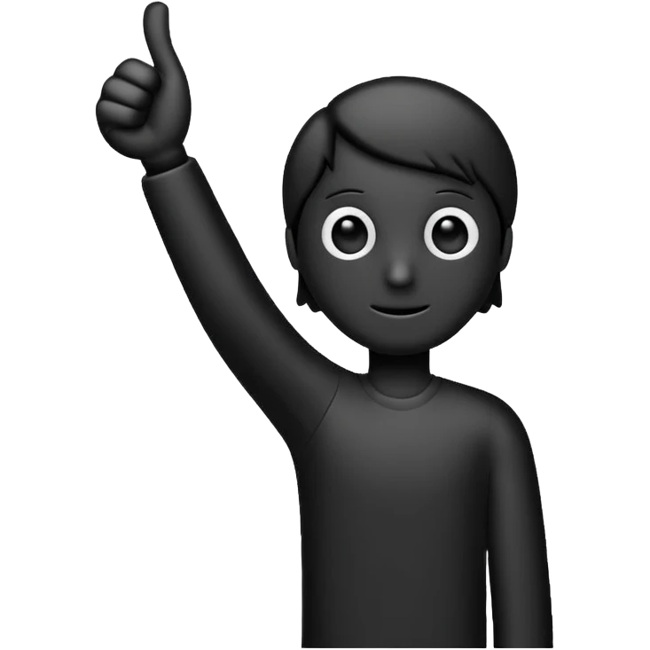 Stickman raising thumb emoji