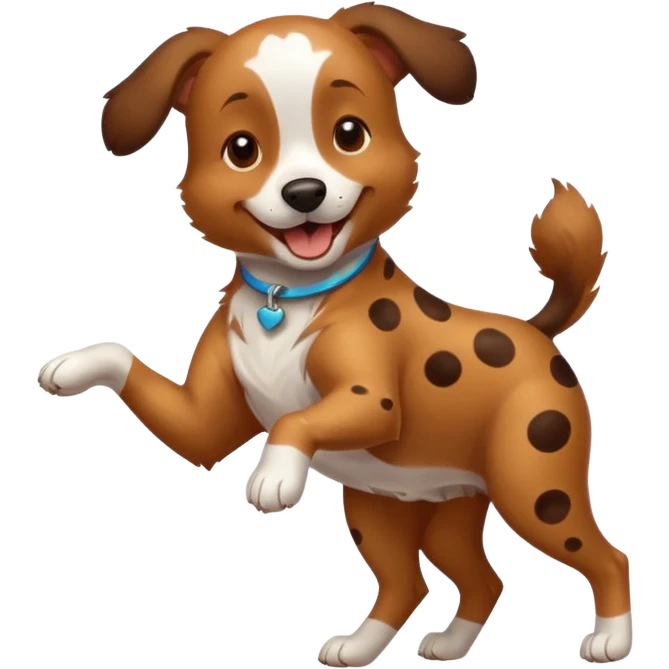 dancing dog with spots emoji
