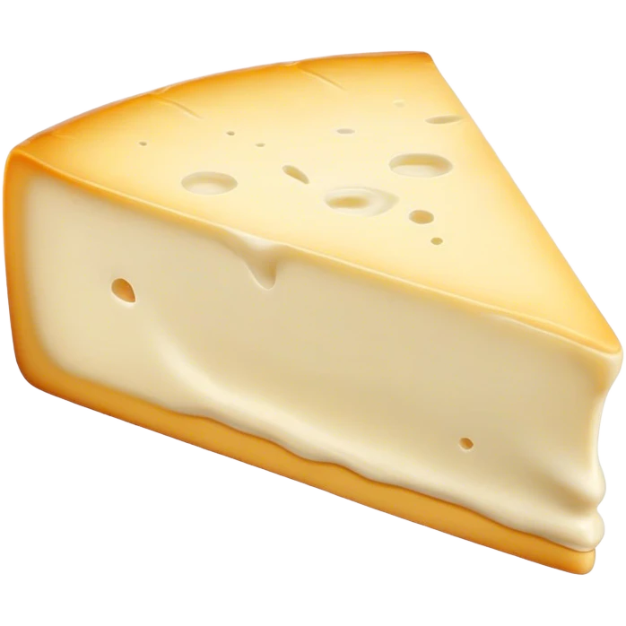Cinematic Realistic Brie Cheese Emoji, featuring a creamy, soft-ripened cheese with a delicate rind rendered with lifelike detail and inviting, natural lighting. emoji