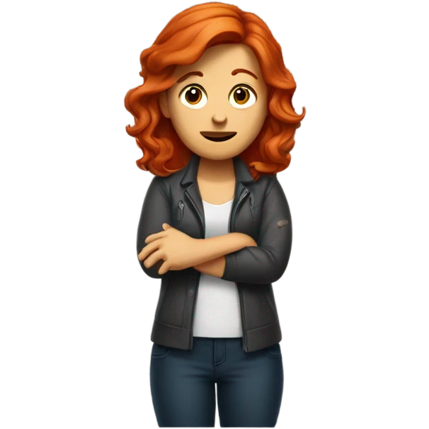 Redheaded woman giving the timeout sign emoji