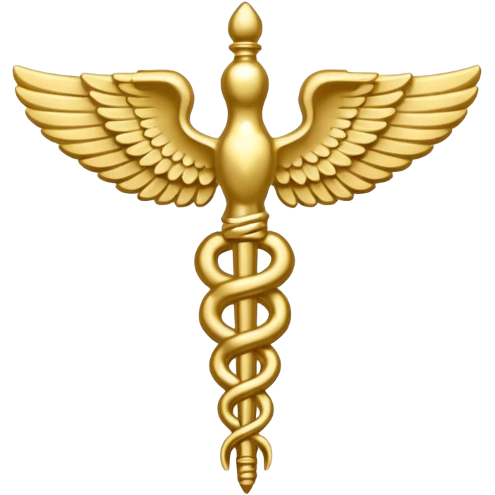 monotone color golden caduceus emoji