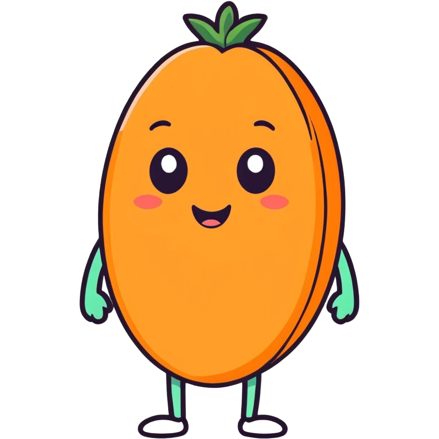 Papaya with eyes y a smile emoji