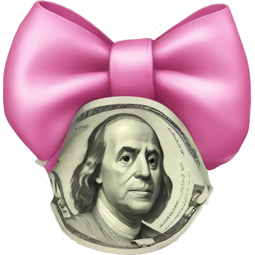 money with pink bow emoji