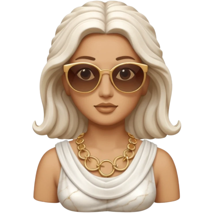 greek goddess sculpture wearing sunglasses emoji