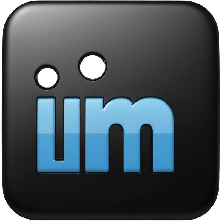 3d Linkedin logo in black emoji