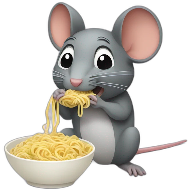 rat eats noodles emoji