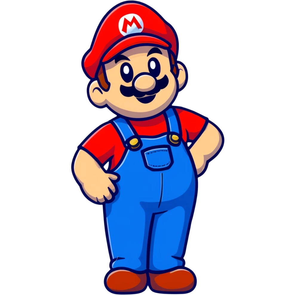 Mario with red shirt and blue overalls emoji