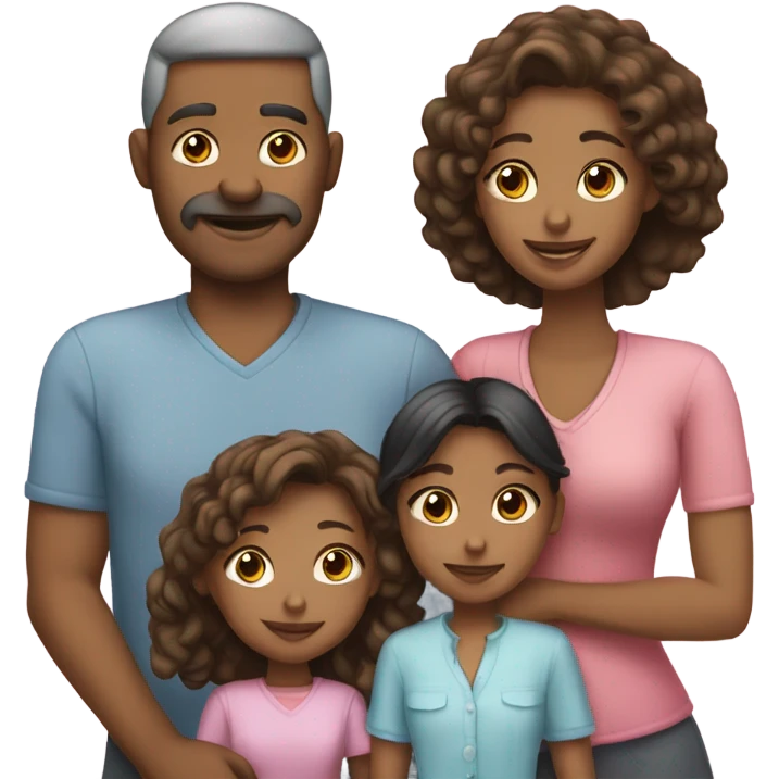 Family Father Mother and two daughters emoji