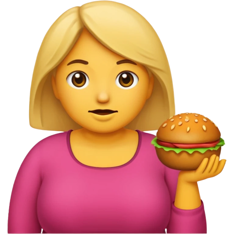 Quiero que crees un emoji tipo 🚷 Pero reemplaza a la persona por una silueta de una mujer obesa emoji