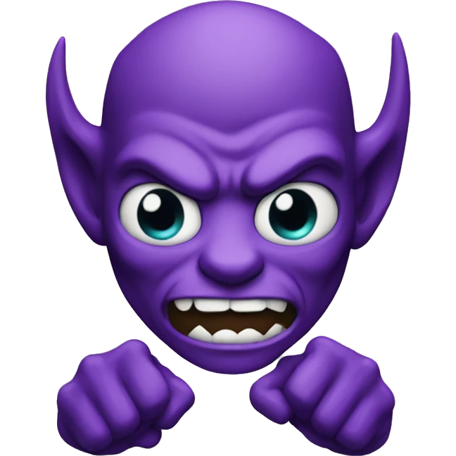 Purple devil with strong biceps emoji