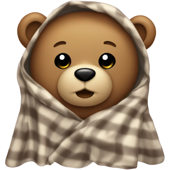 Teddy bear covered in blanket emoji