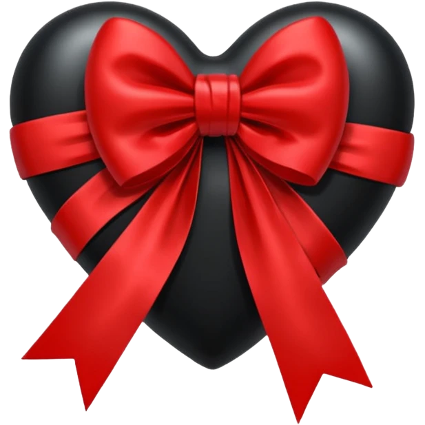 Black heart with red bow emoji