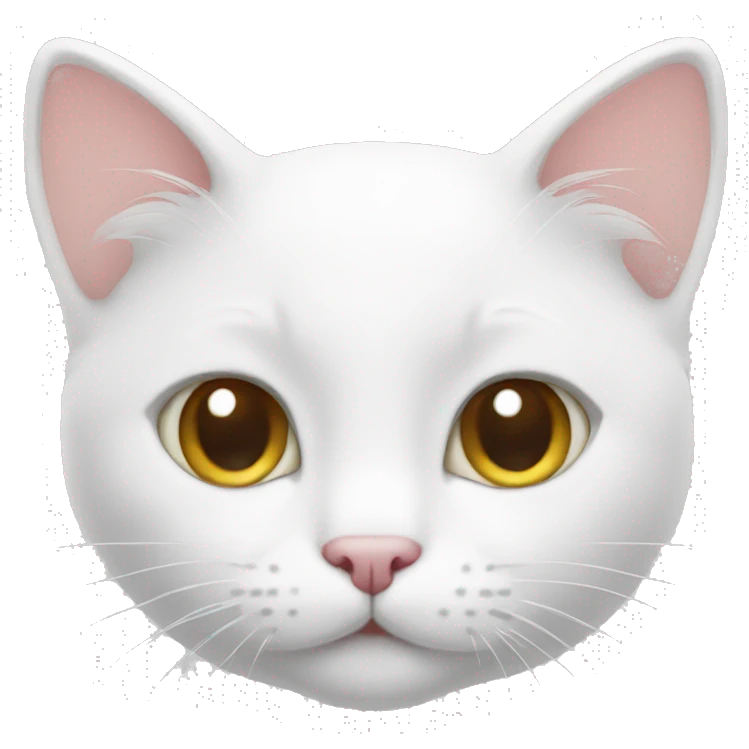 white cute cat face emoji