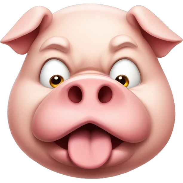 super fat angry pig head emoji