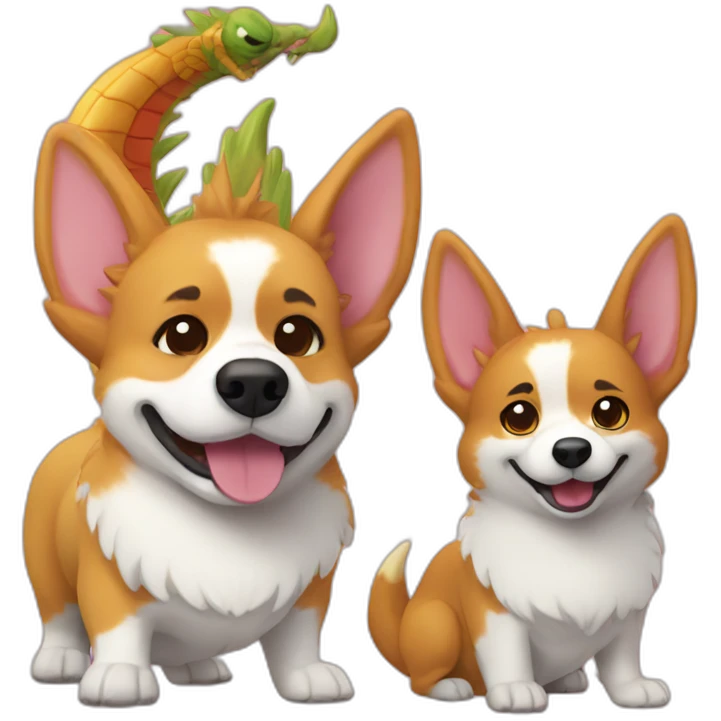 Corgi and dragon emoji