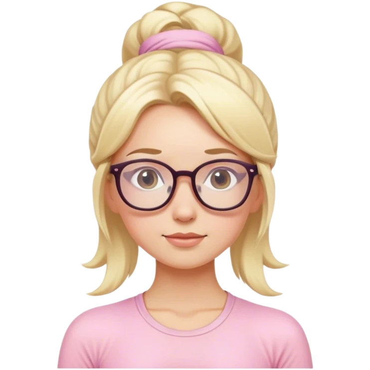 blonde yoga girl light pink clothes and glasses emoji