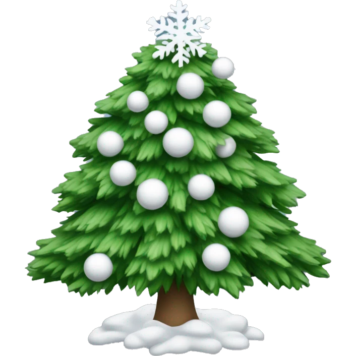 Weihnachtsbaum mit Schnee und weißen kugeln  emoji