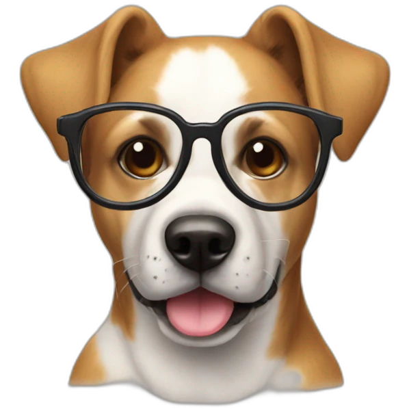 Un chien avec des lunettes emoji