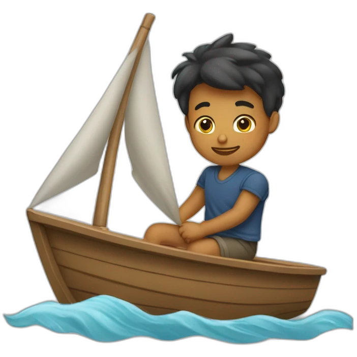 Une garçon qui fait de la voile emoji