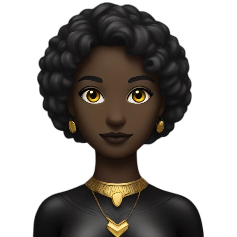 black panther with gold eyes woman emoji